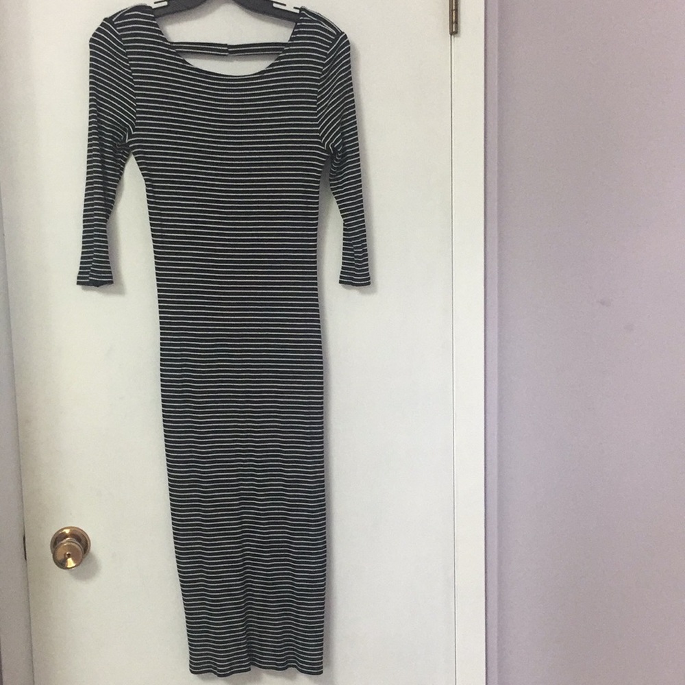 Esprit Striped Navy/White Maxi Shirt Dress